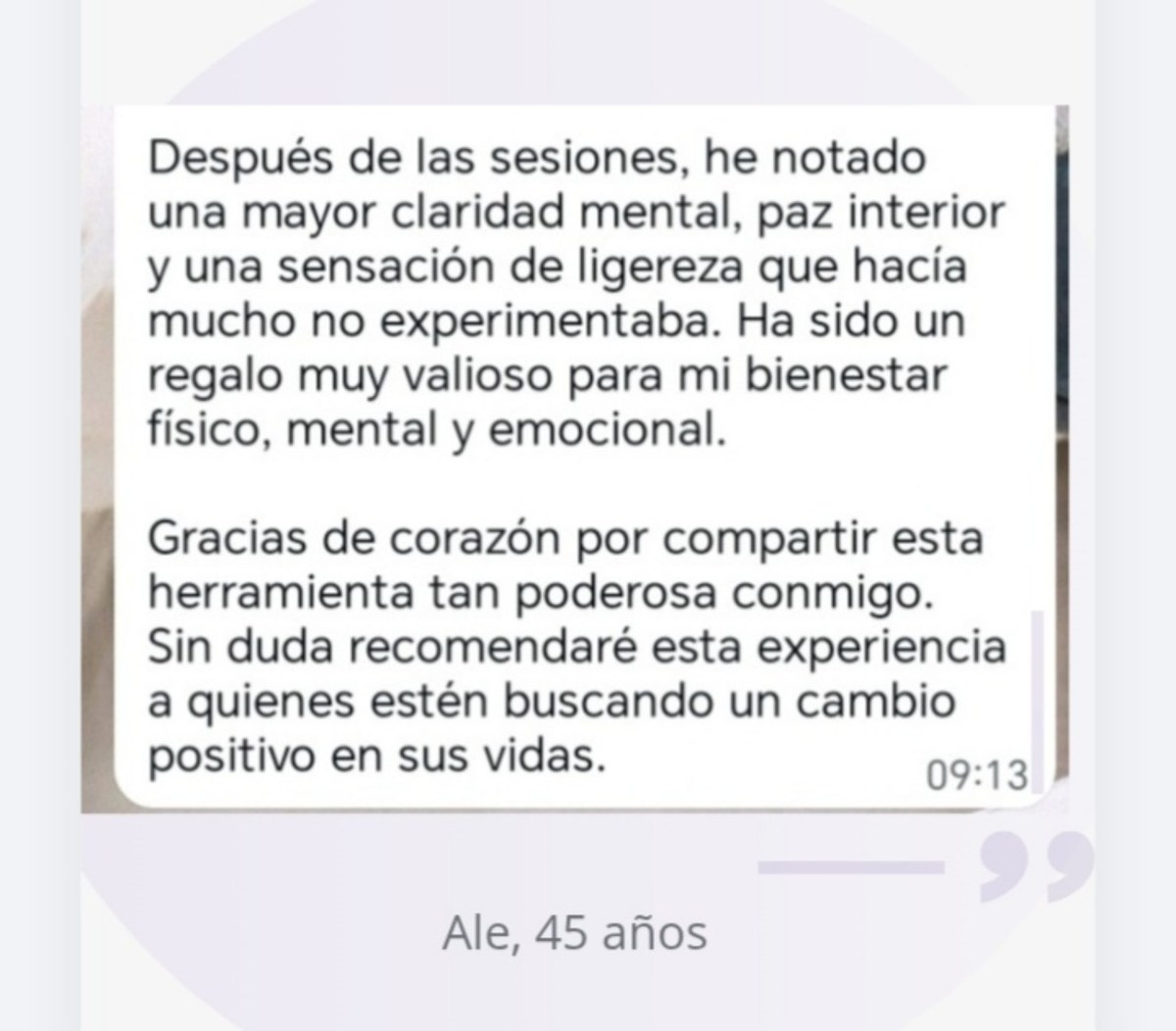 Testimonio de Ale